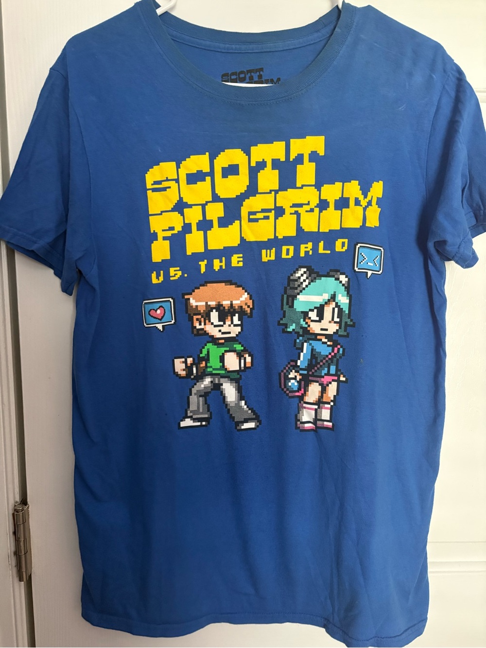 Scott Pilgrim vs. The World pixel-art graphic t-shirt